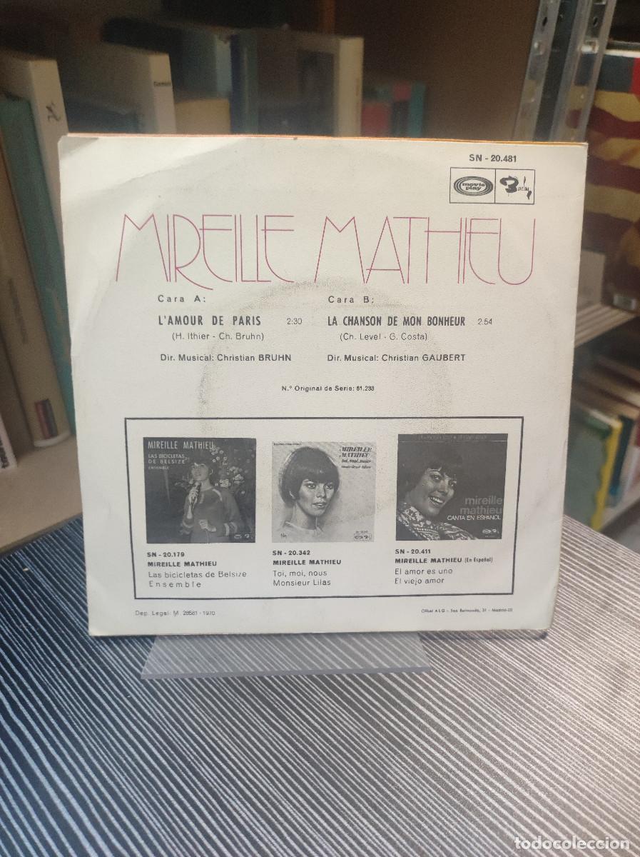 Discos de vinilo: Mireille Mathieu &ndash; LAmour De Paris / La Chanson De Mon Bonheur - Foto 2