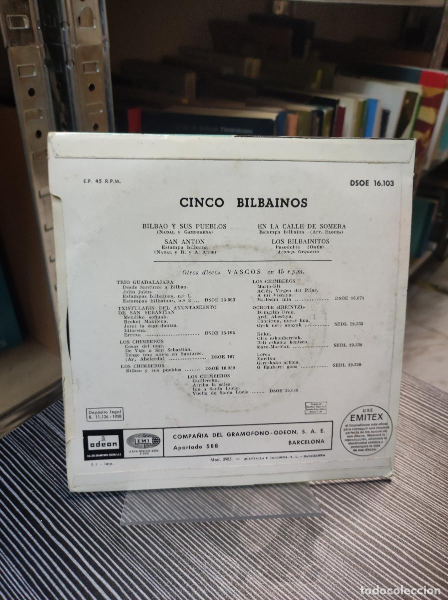 Discos de vinilo: Los Cinco Bilba&iacute;nos &ndash; Canciones Vascas - Foto 2