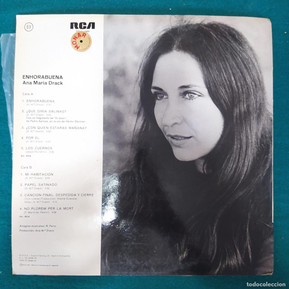 Discos de vinilo: Ana Mar&iacute;a Drack &ndash; Enhorabuena - Foto 2