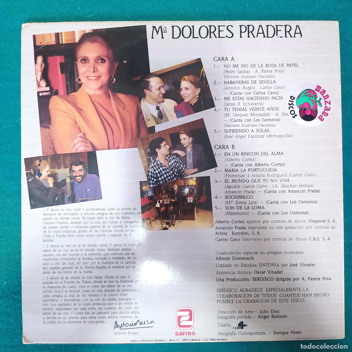 Discos de vinilo: M&ordf; Dolores Pradera &ndash; A Mis Amigos - Foto 2