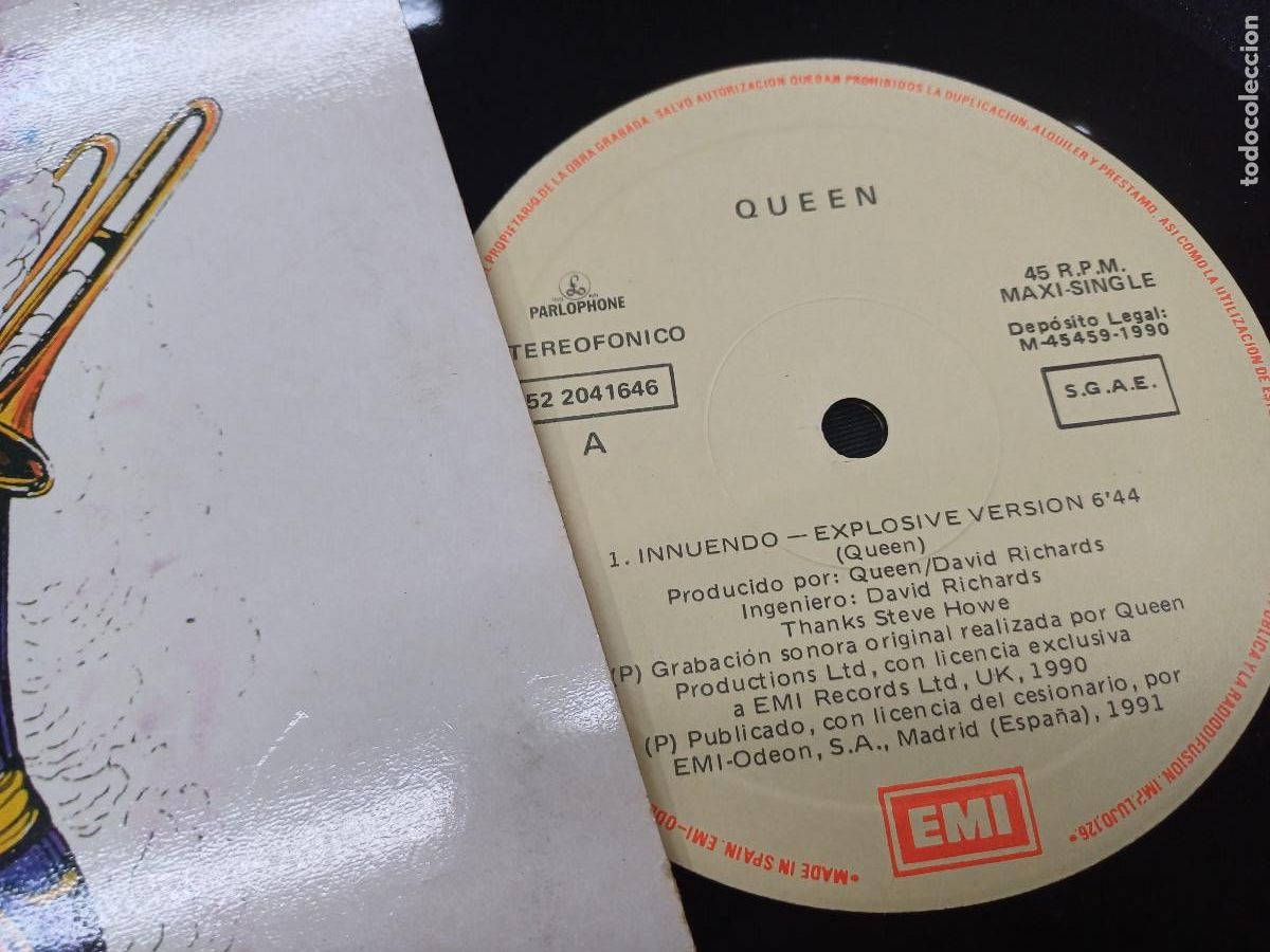 Discos de vinilo: QUEEN/INNUENDO EXPLOSIVE VERSION/VINILO MAXI. - Foto 2