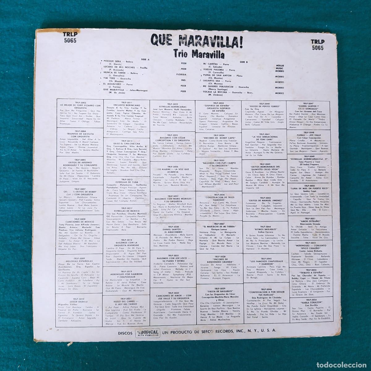 Discos de vinilo: Trio Maravilla &ndash; Que Maravilla! - Foto 2