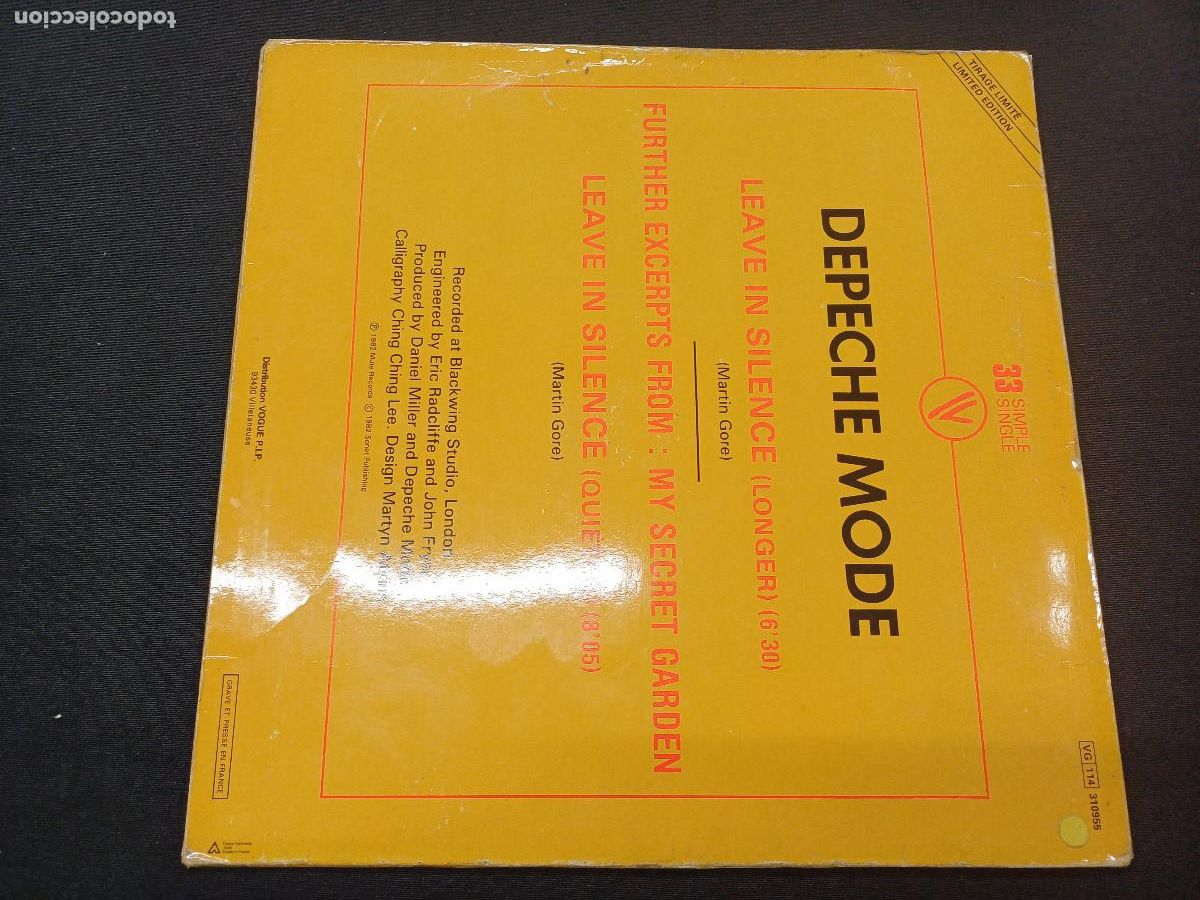 Discos de vinilo: DEPECHE MODE/LEAVE IN SILENCE/VINILO MAXI. - Foto 3