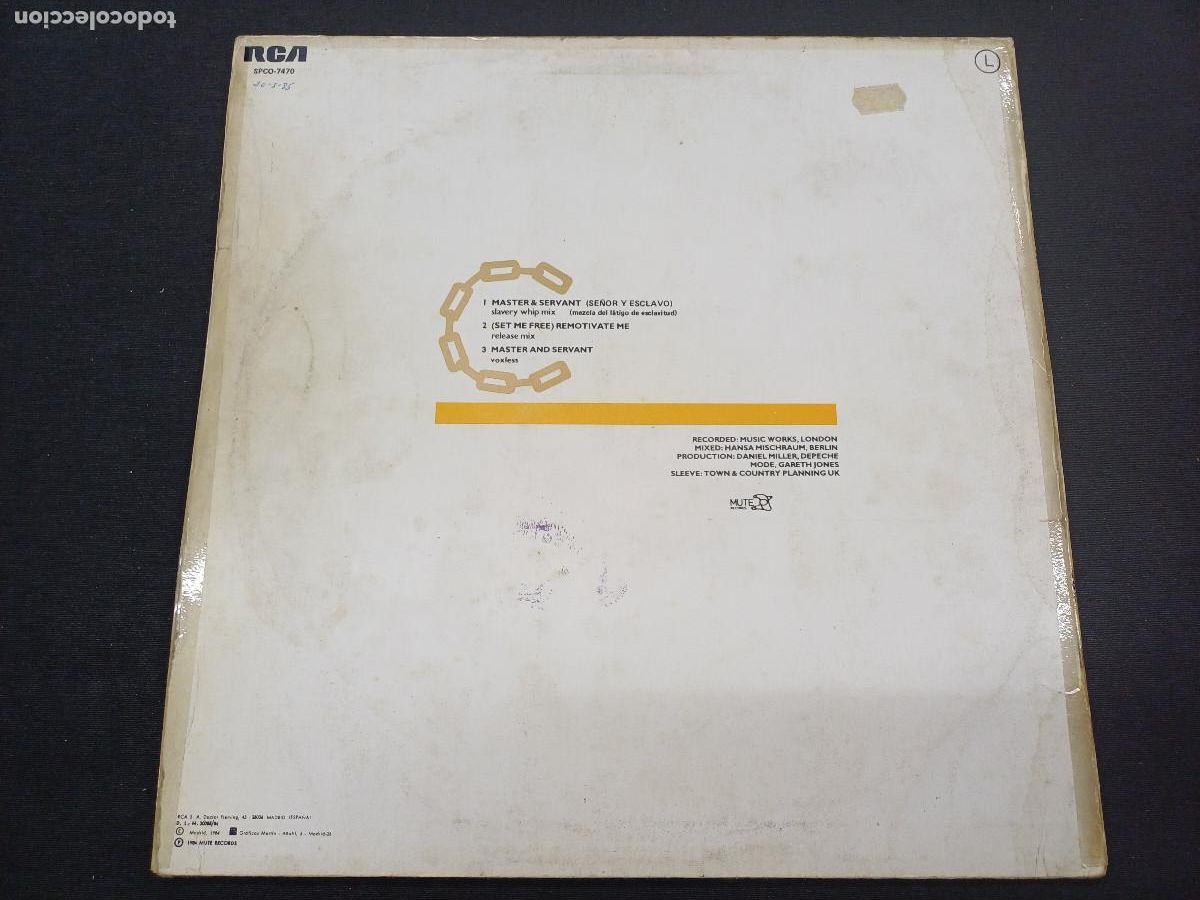 Discos de vinilo: DEPECHE MODE/MASTER AND SERVANT/VINILO MAXI. - Foto 4