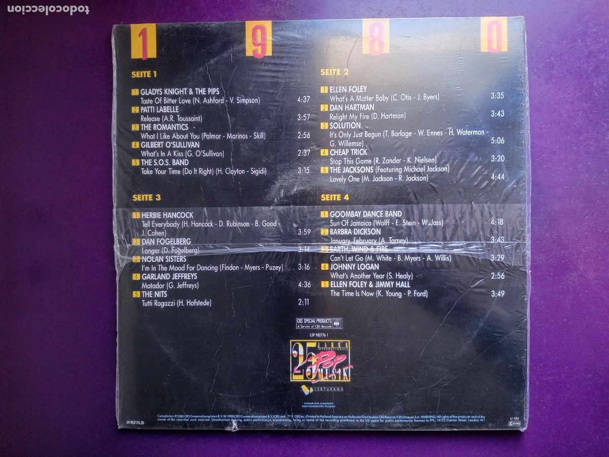 Discos de vinilo: RECOP 20 EXITOS 1980 - DOBLE LP - JACKSONS + MICHAEL JACKSON, EARTH WIND FIRE, ROMANTICS, ETC - Foto 2
