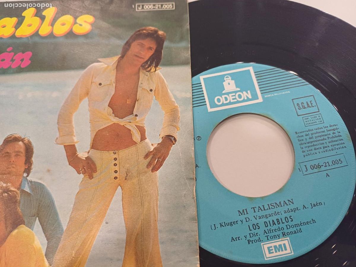 Discos de vinilo: LOS DIABLOS/MI TALISMAN/SINGLE FIRMADO&iexcl;&iexcl;&iexcl;&iexcl;&iexcl;. - Foto 3