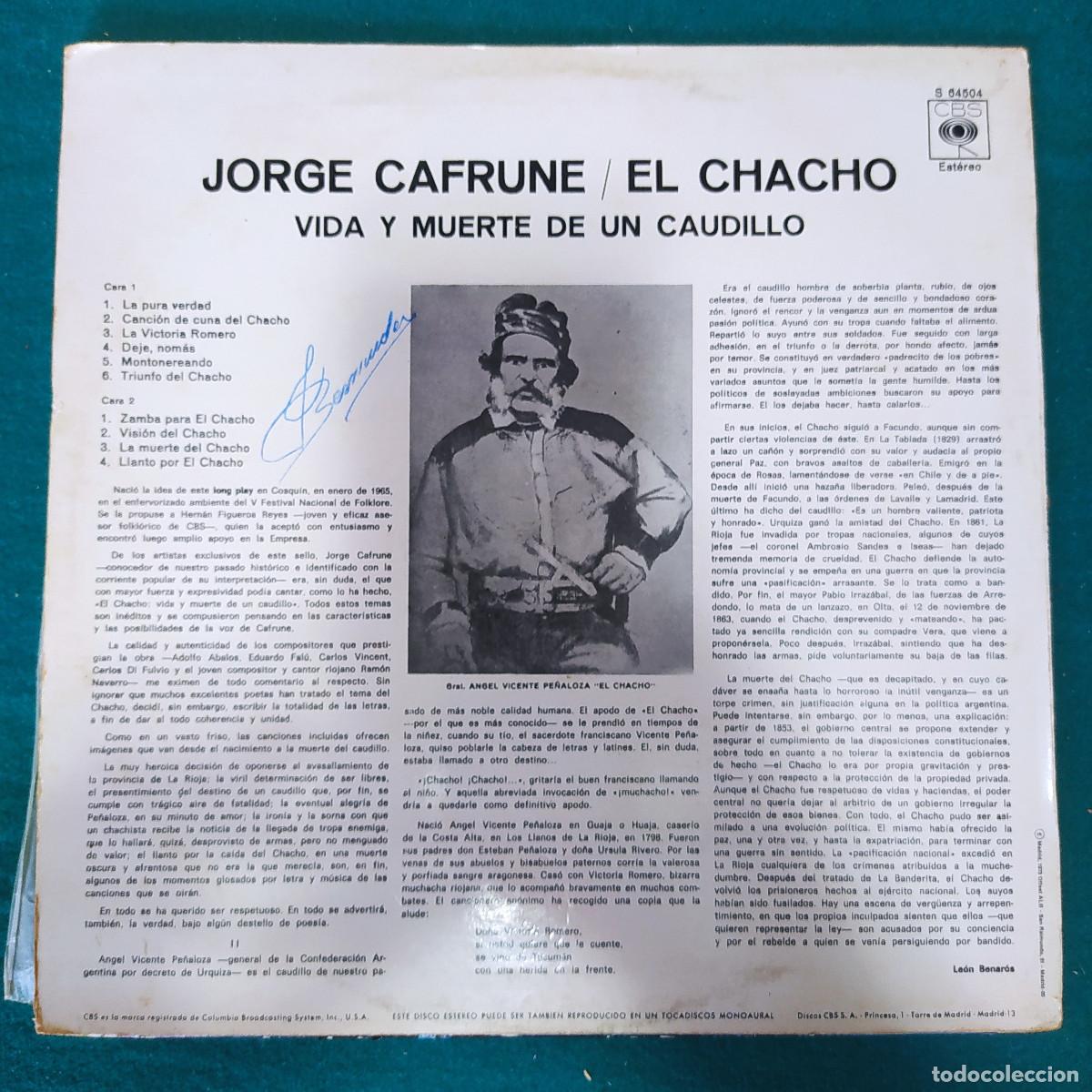 Discos de vinilo: Jorge Cafrune &ndash; El Chacho Vida Y Muerte De Un Caudillo - Foto 2