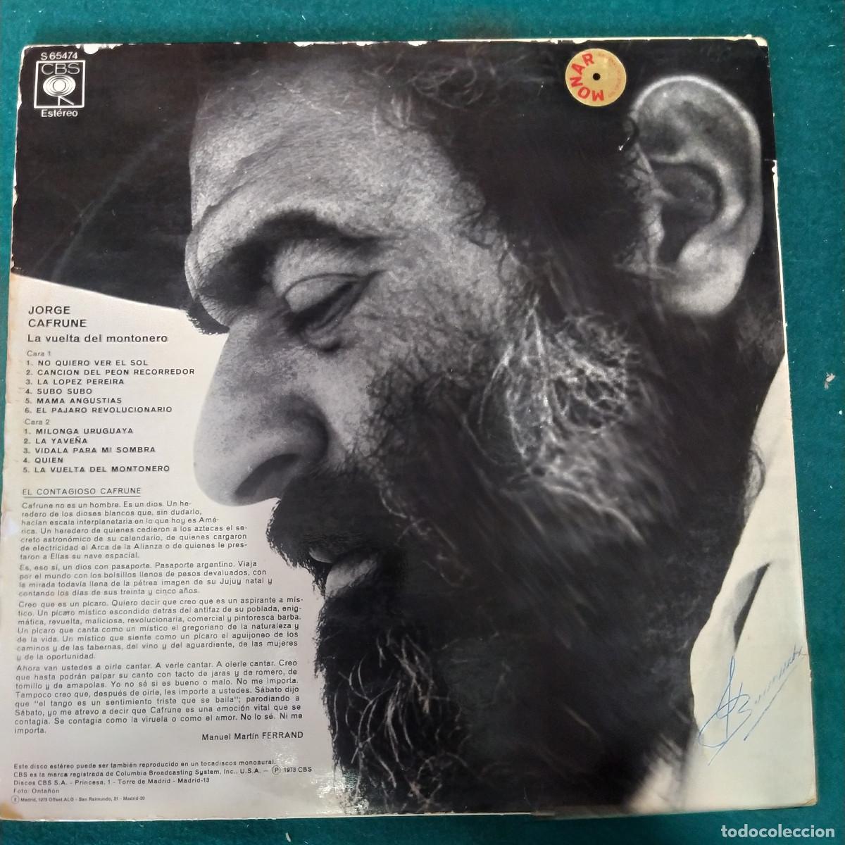 Discos de vinilo: Jorge Cafrune &ndash; La Vuelta Del Montonero - Foto 2