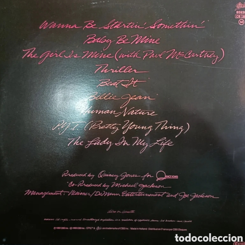 Discos de vinilo: Michael Jackson. Thriller (LP) - Foto 2