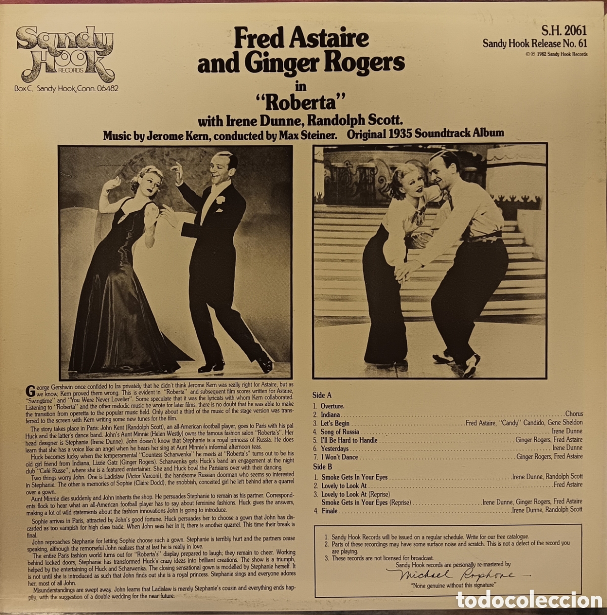 Discos de vinilo: &rdquo;ROBERTA&rdquo; FRED ASTAIRE, GINGER ROGERS COMO NUEVO!! - Foto 2