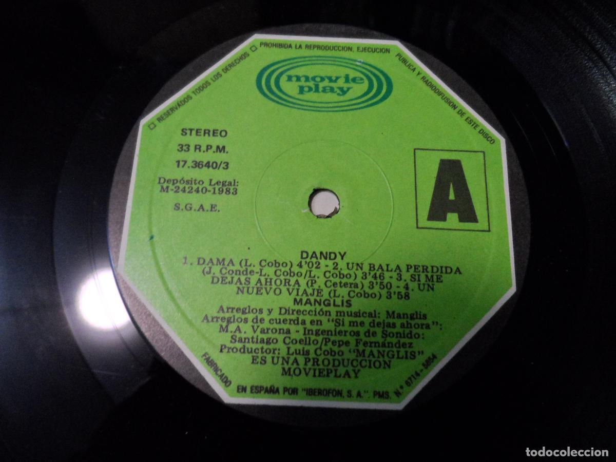 Discos de vinilo: MANGLIS - DANDY (SPAIN 1983) - Foto 3