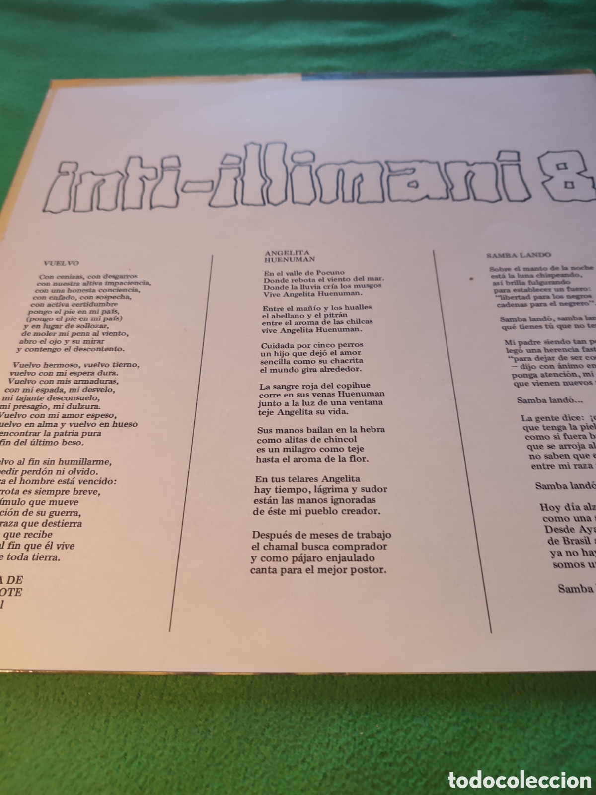 Discos de vinilo: Inti - Illimani - Canci&oacute;n para matar una culebra - Foto 2