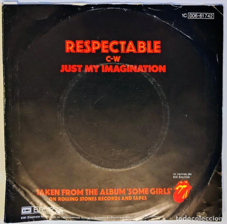 Discos de vinilo: Rolling Stones. Respectable/ Just my imagination. Electrola, Germany 1978 single - Foto 2