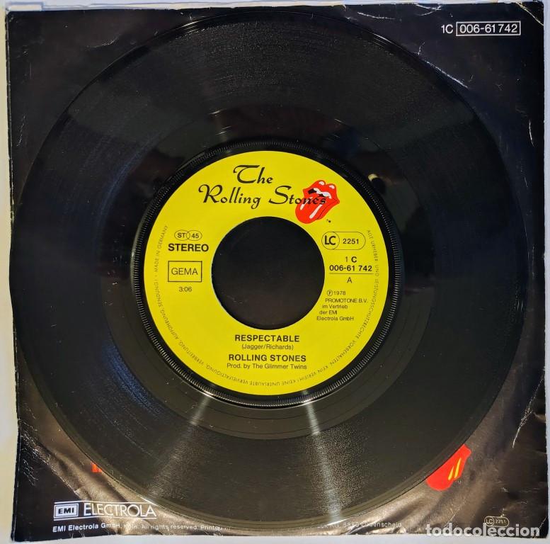 Discos de vinilo: Rolling Stones. Respectable/ Just my imagination. Electrola, Germany 1978 single - Foto 3
