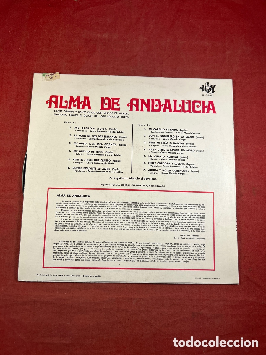 Discos de vinilo: ALMA DE ANDALUC&Iacute;A &Eacute;XITOS - Foto 2