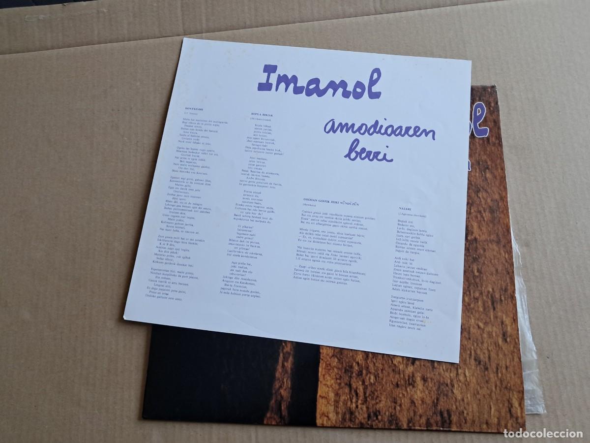 Discos de vinilo: IMANOL - AMODIOAREN BERRI LP 1990 - Foto 3
