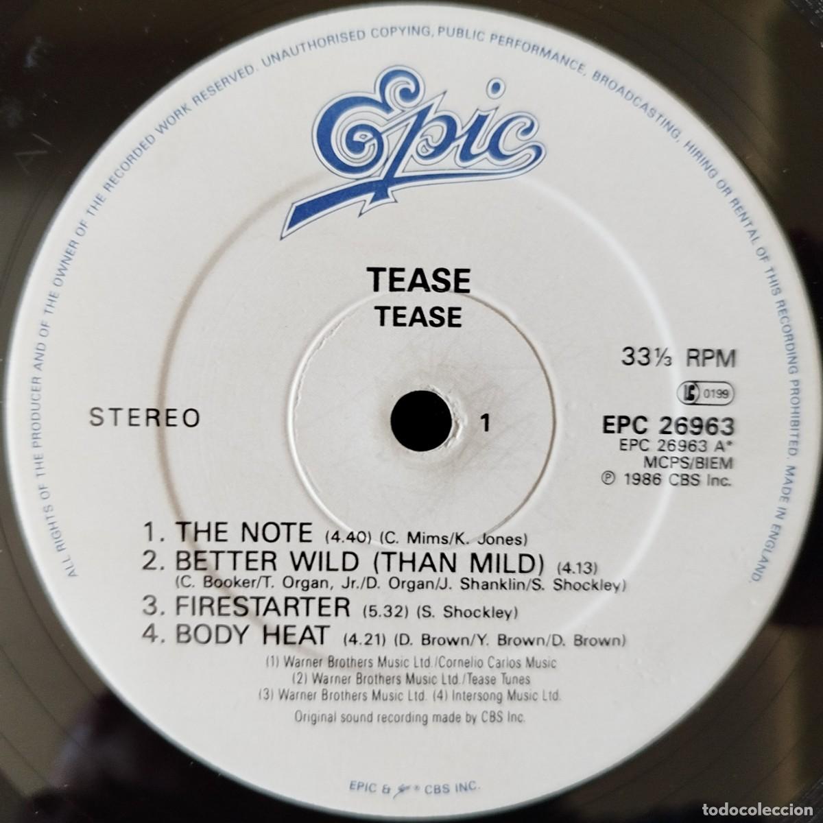 Discos de vinilo: TEASE ** Tease ** VINILO LP UK 1986 - Foto 3
