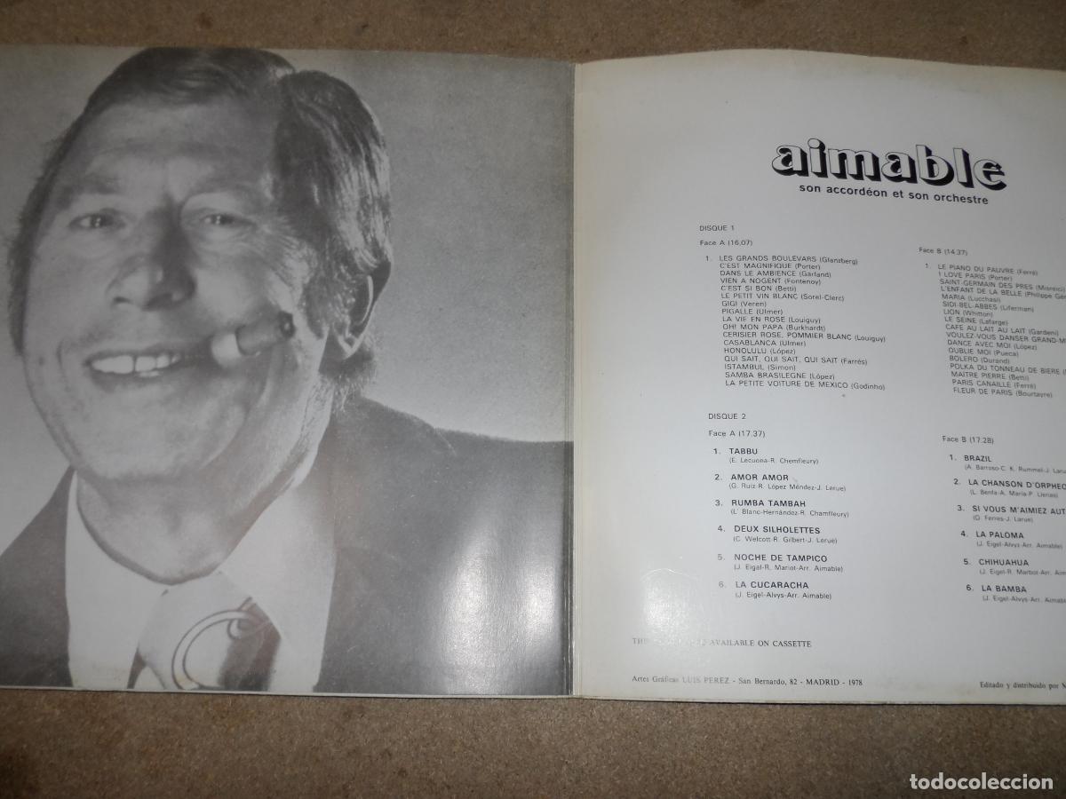 Discos de vinilo: Aimable - Acorde&oacute;n de Paris (SPAIN 1978) (2 LPS) - Foto 2