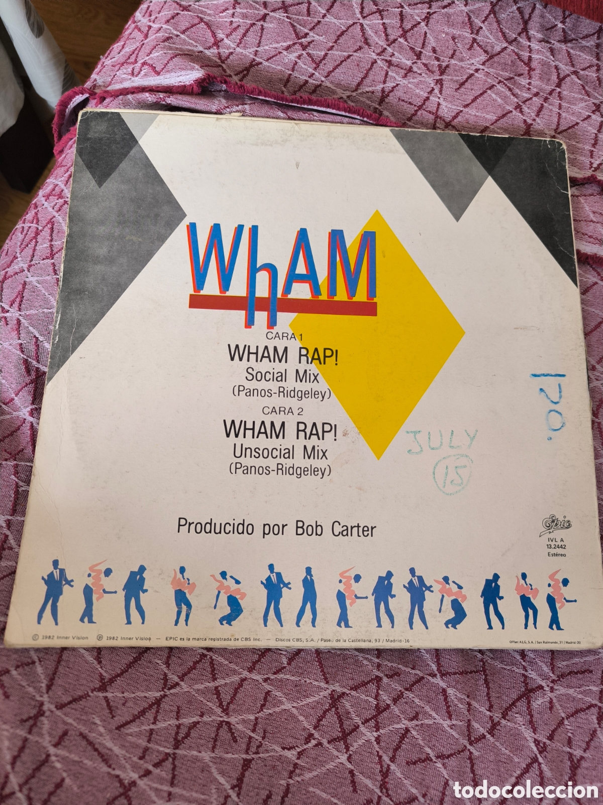 Discos de vinilo: single de vinilo de Wham! - Rap!. - Foto 2