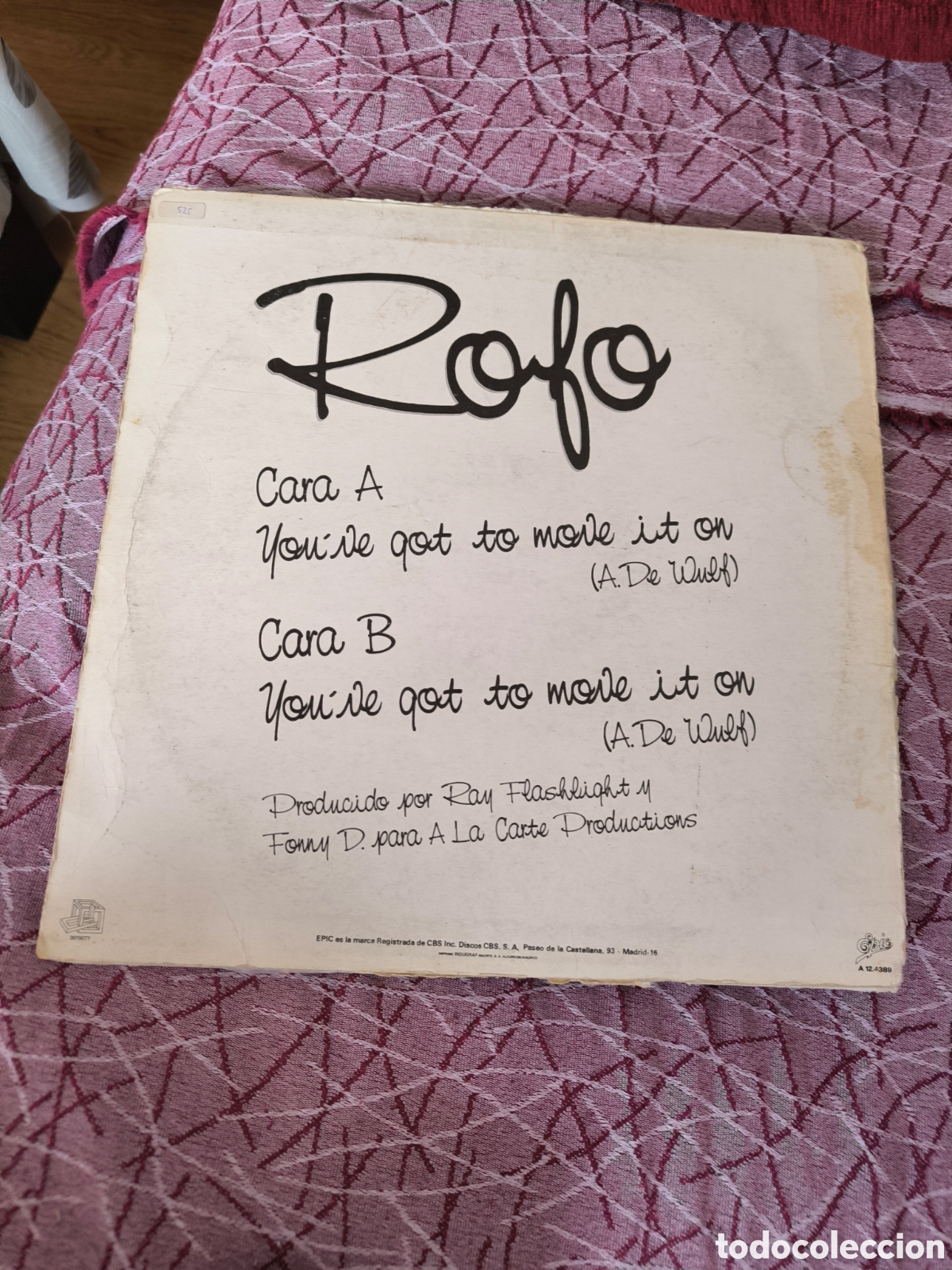 Discos de vinilo: Maxi-single de Rofo, &rdquo;Youve got to move it on&rdquo;. - Foto 2