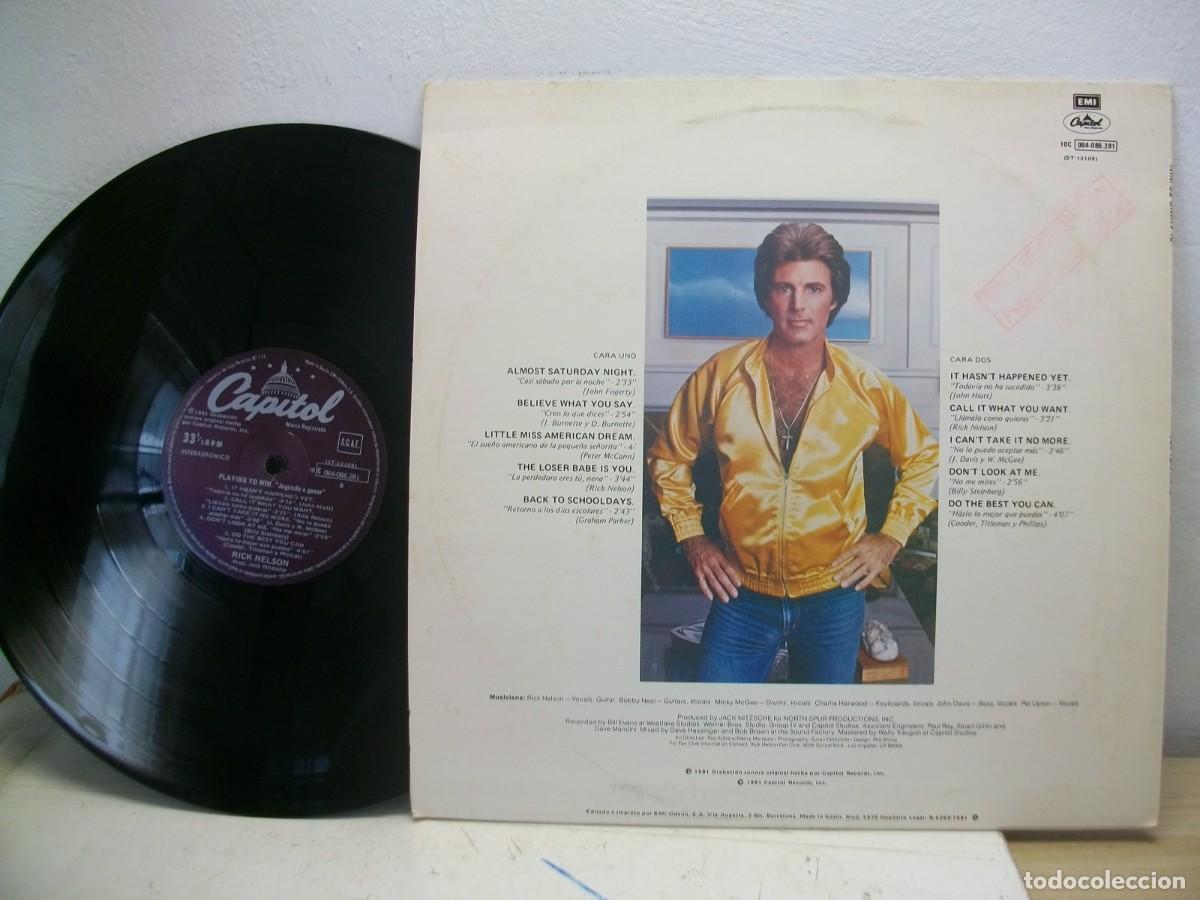 Discos de vinilo: Rick Nelson -Playing To Win LP - Foto 2