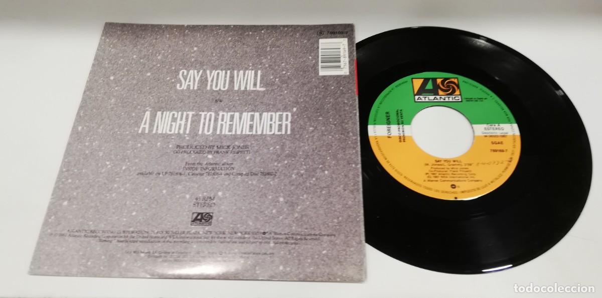 Discos de vinilo: SCO15-Foreigner - Say You Will (7&rdquo;, Single) - Foto 2