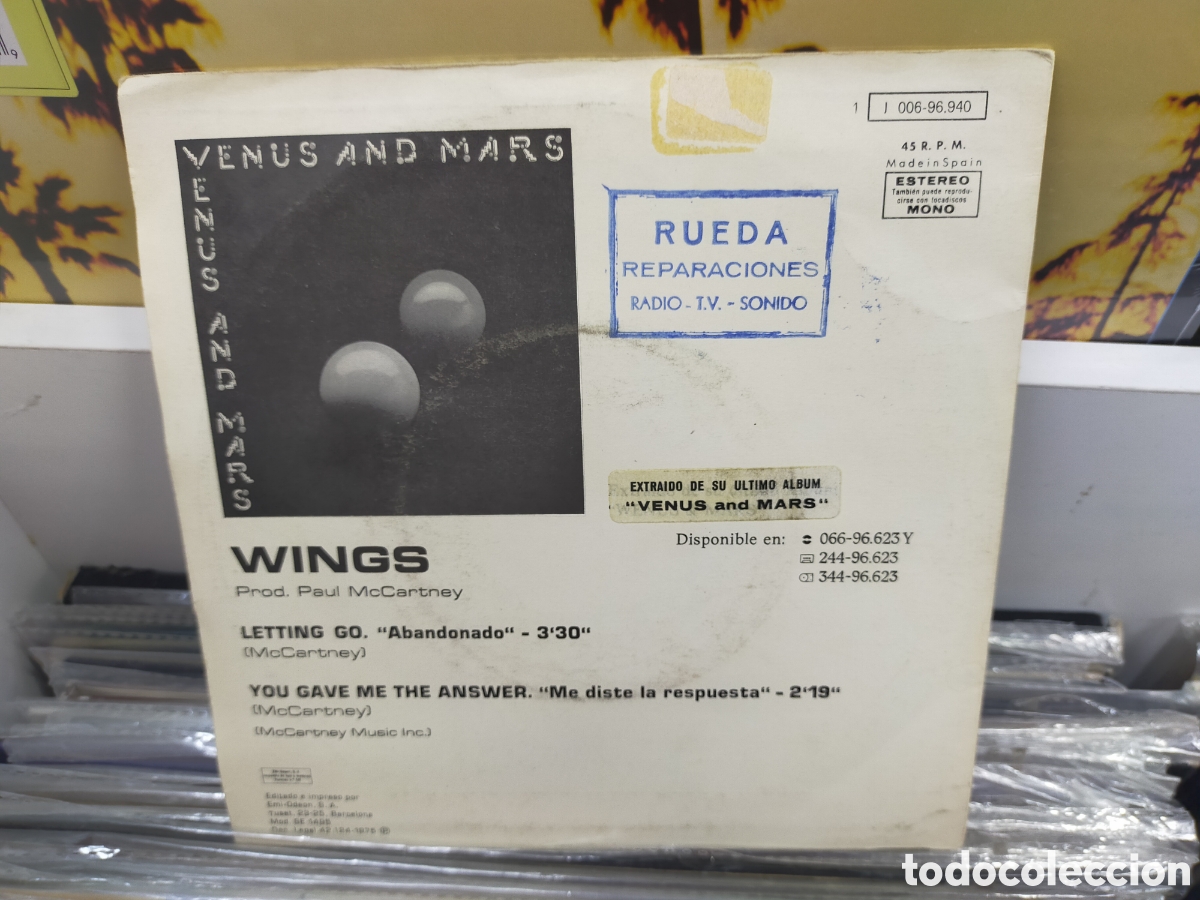 Discos de vinilo: Wings single letting go Espa&ntilde;a 1975 - Foto 2