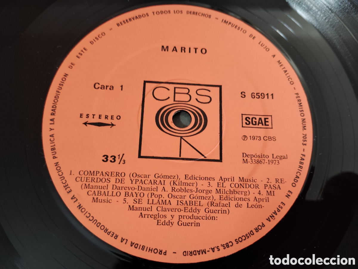 Discos de vinilo: MARITO - MARITO , 1973 ESPA&Ntilde;A. - Foto 3