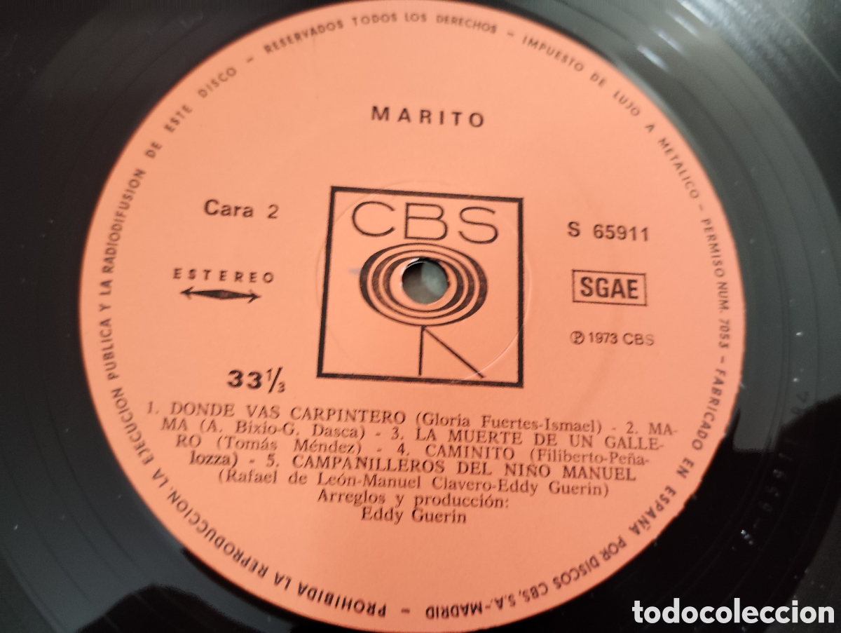 Discos de vinilo: MARITO - MARITO , 1973 ESPA&Ntilde;A. - Foto 4