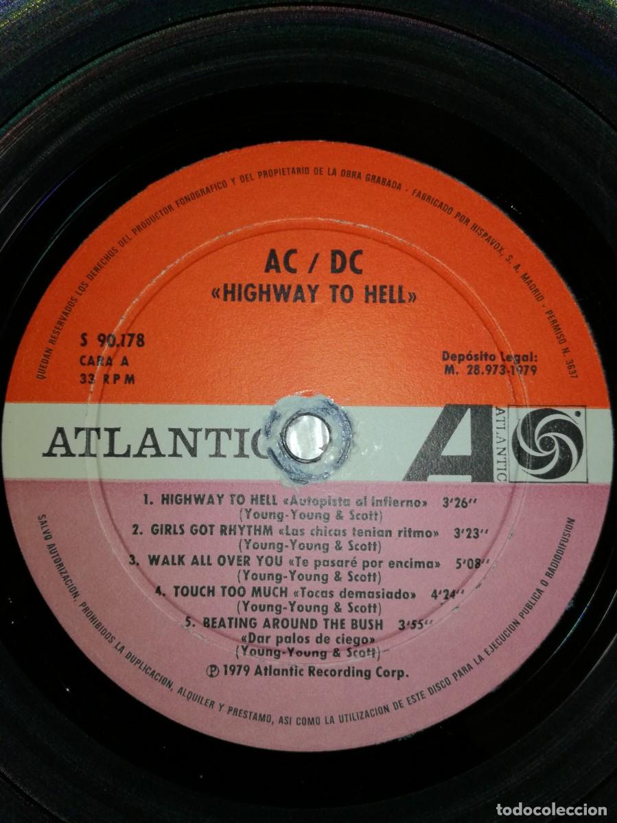 Discos de vinilo: AC/DC-HIGHWAY TO HELL-ORIGINAL ESPA&Ntilde;OL 1979 - Foto 4
