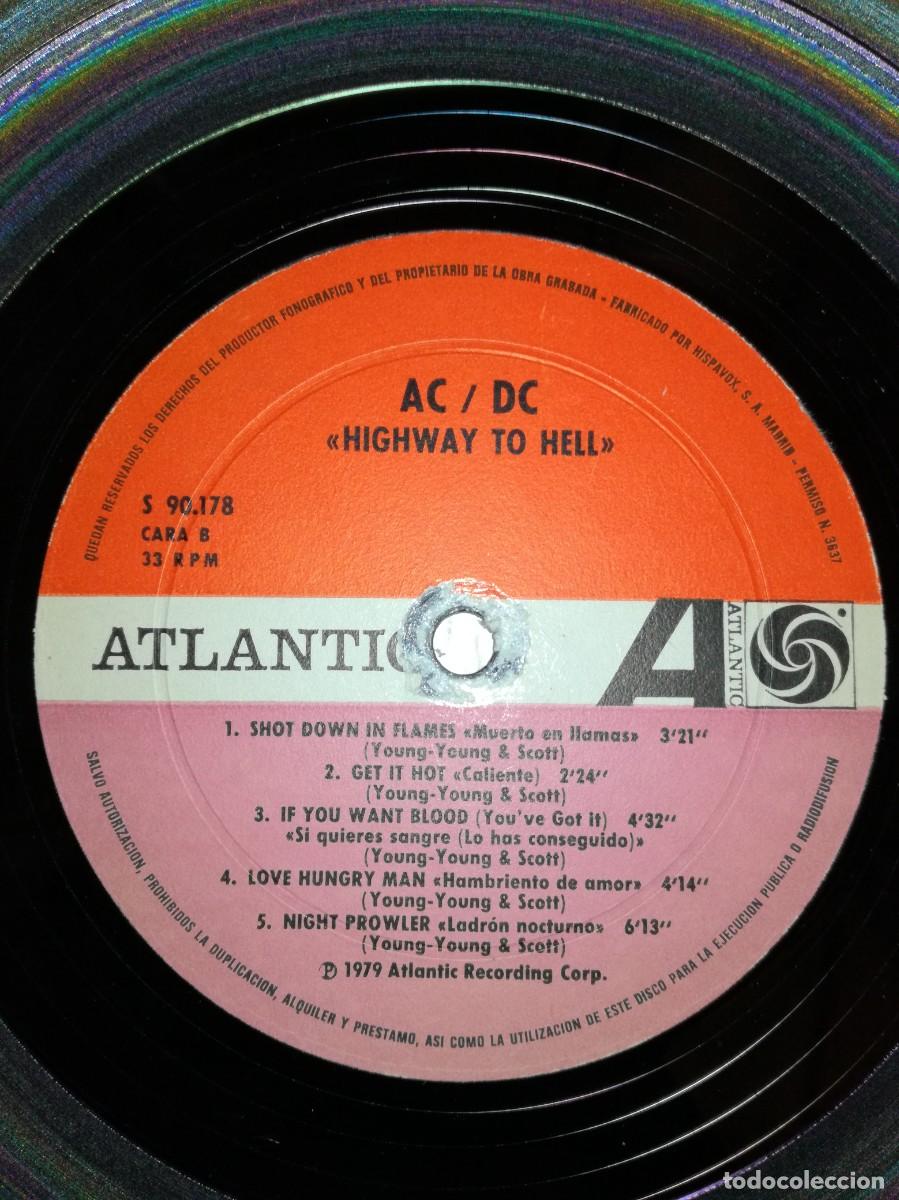 Discos de vinilo: AC/DC-HIGHWAY TO HELL-ORIGINAL ESPA&Ntilde;OL 1979 - Foto 5
