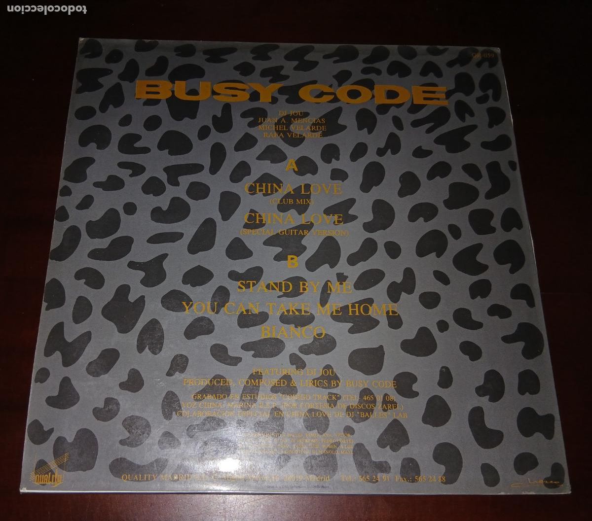 Discos de vinilo: BUSY CODE - CHINA LOVE - MAXI SINGLE.12 - 1992 - Foto 2