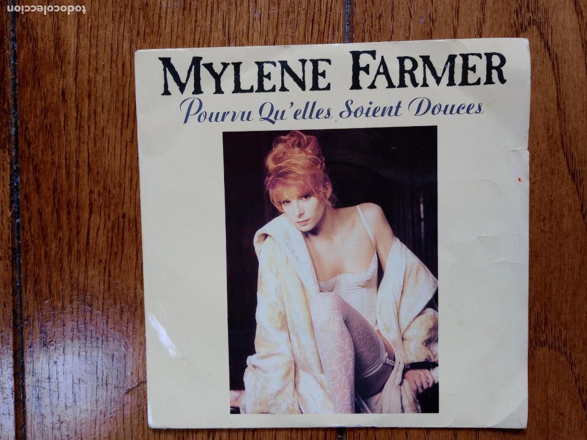 Discos de vinilo: Mylene Farmer - pourvu quelles soient douces + puisque... - Foto 1