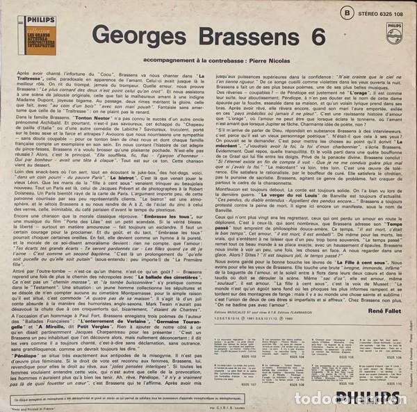 Discos de vinilo: Georges Brassens VI y VII (LP) - Foto 3