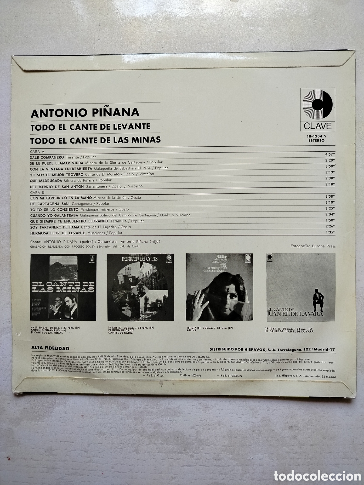 Discos de vinilo: Antonio Pi&ntilde;ana Padre e Hijo LP - Foto 2
