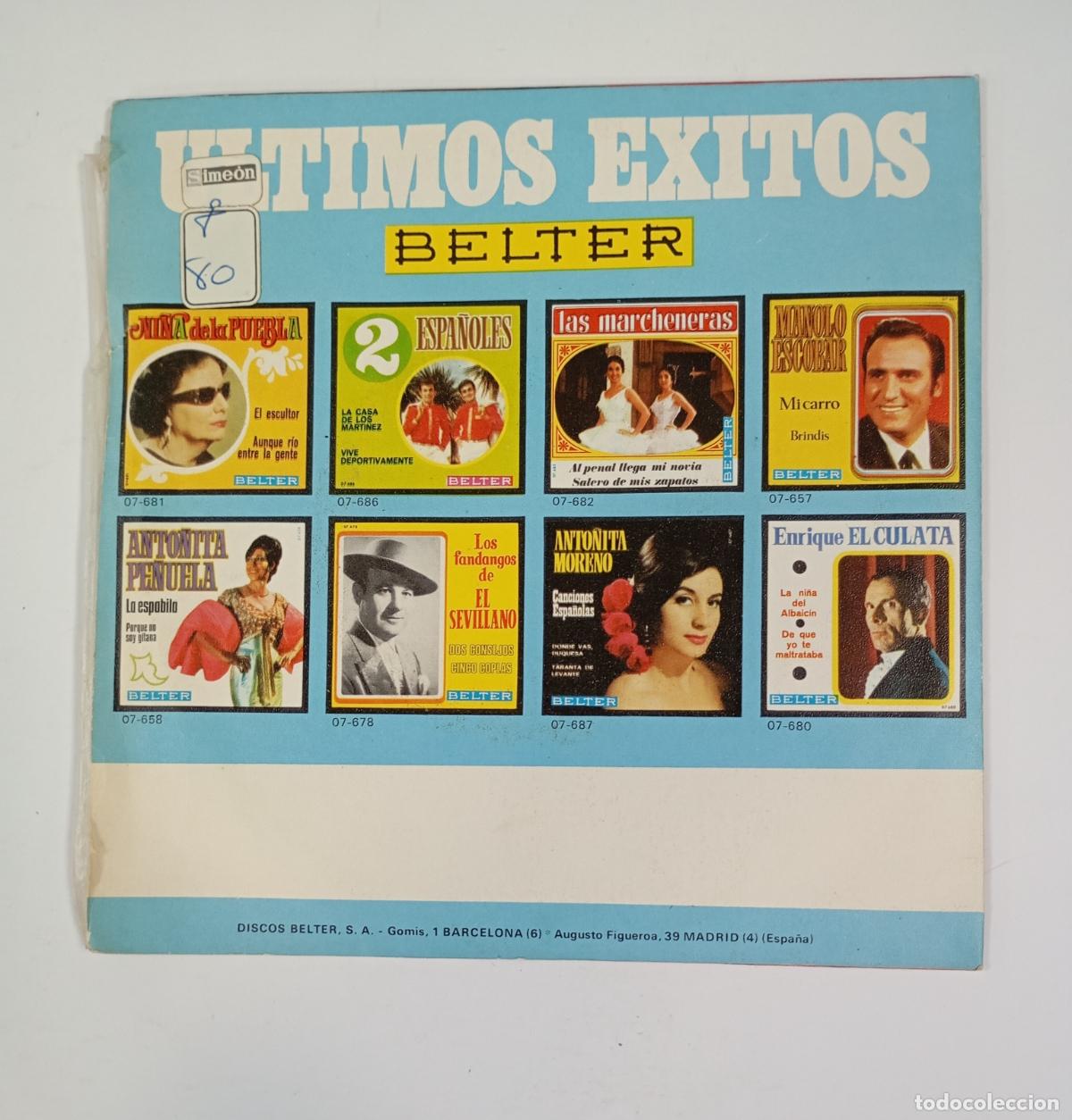Discos de vinilo: &Uacute;LTIMOS &Eacute;XITOS BELTER. SINGLE. TDKDS16B - Foto 1