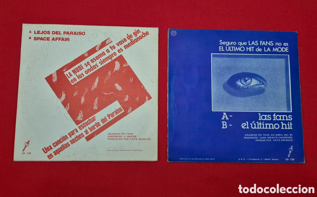 Discos de vinilo: 2 Singles Vinilo LA MODE - Movida Madrile&ntilde;a 1985 - Foto 2