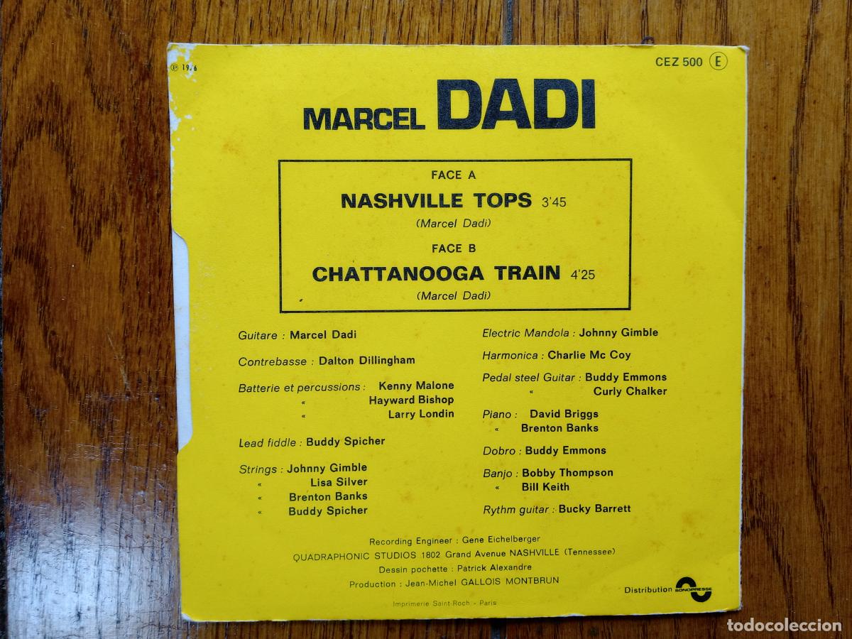 Discos de vinilo: Marcel Dadi - Nashville tops + Chattanooga train - Foto 2