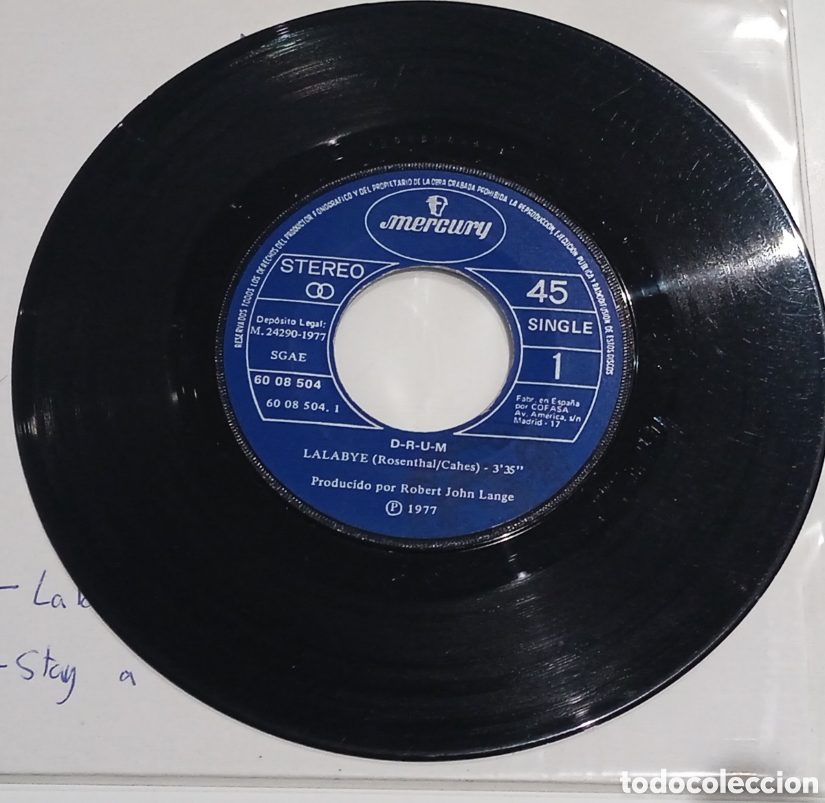 Discos de vinilo: D-R-U-M - Lalabye (1977) single - Foto 5
