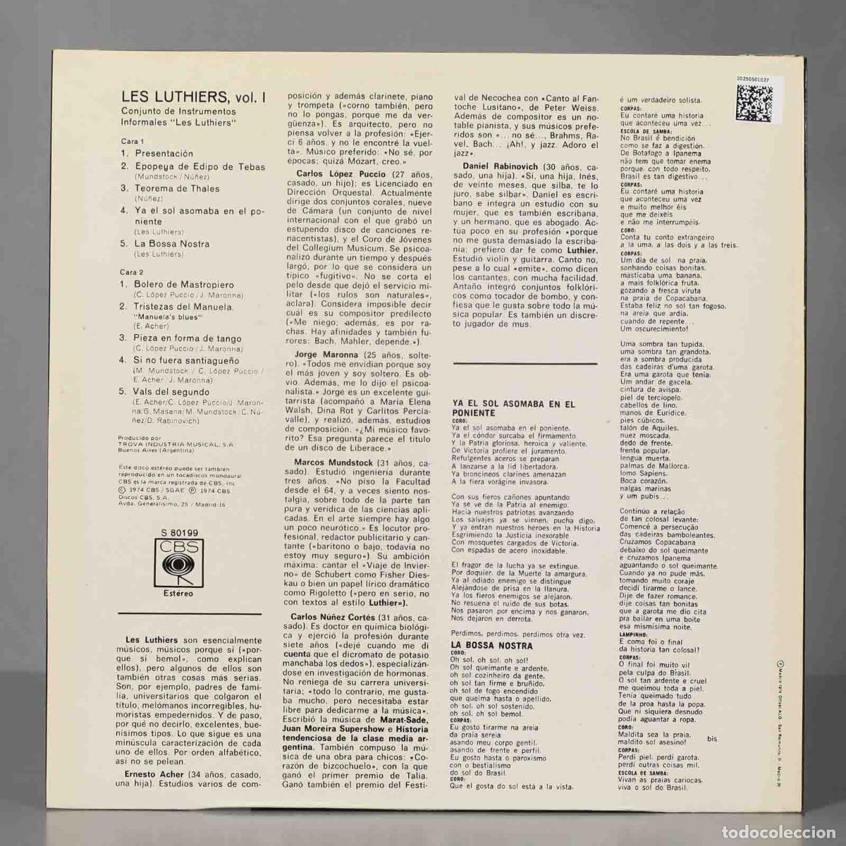 Discos de vinilo: LP. Les Luthiers &ndash; Vol. 1 - Foto 2