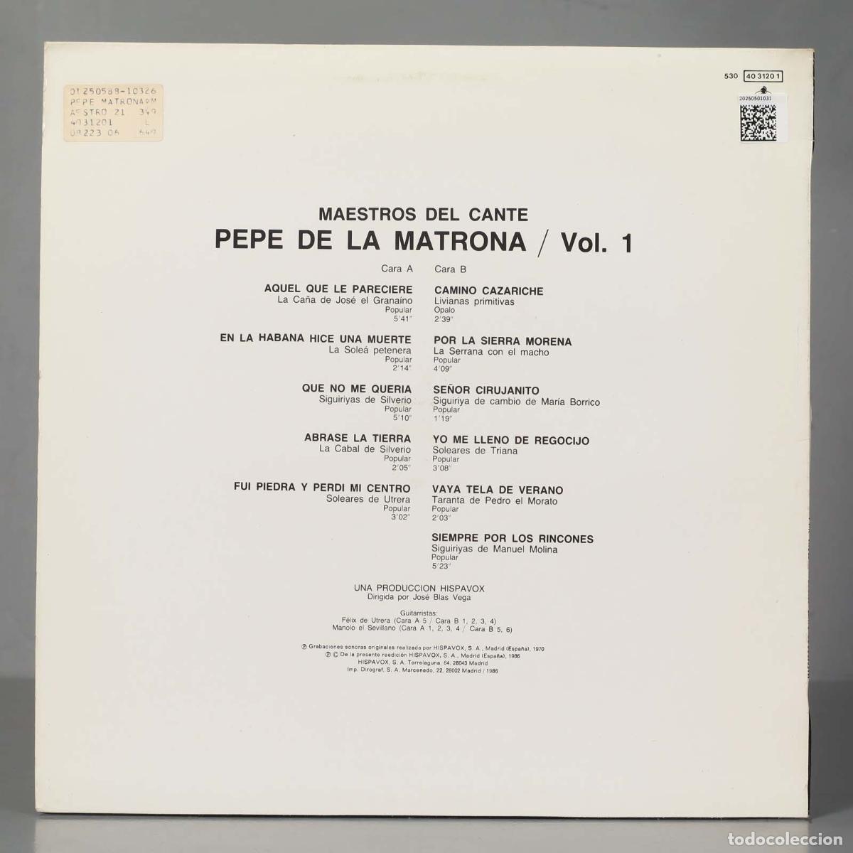Discos de vinilo: LP. Pepe De La Matrona &ndash; Vol. 1 - Foto 2