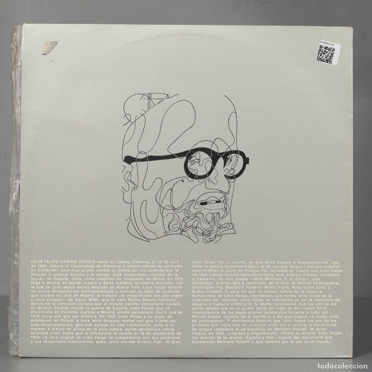 Discos de vinilo: LP. Leon Felipe Y Sus Interpretes/1 - Foto 2