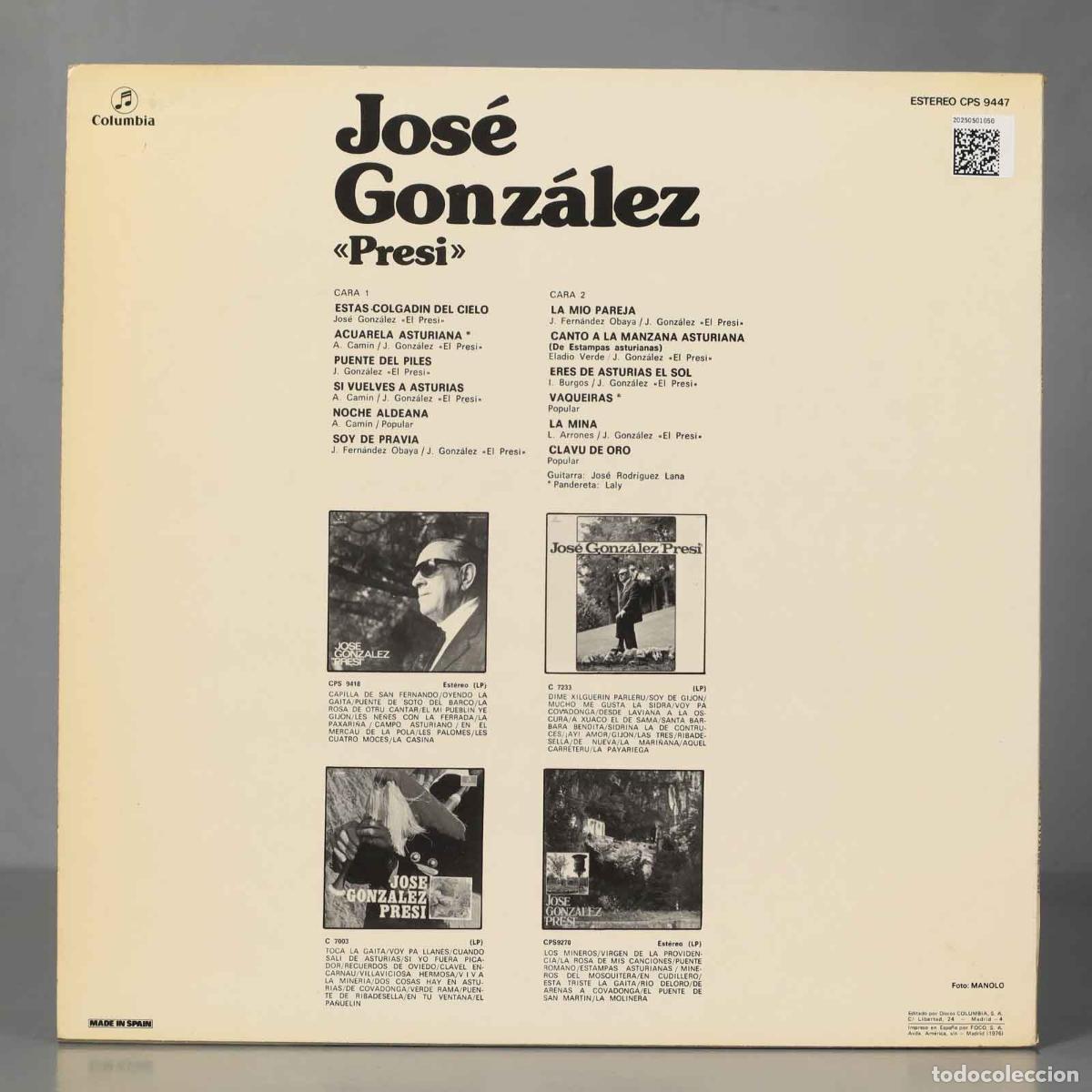 Discos de vinilo: LP. JOSE GONZALEZ PRESI - Foto 2