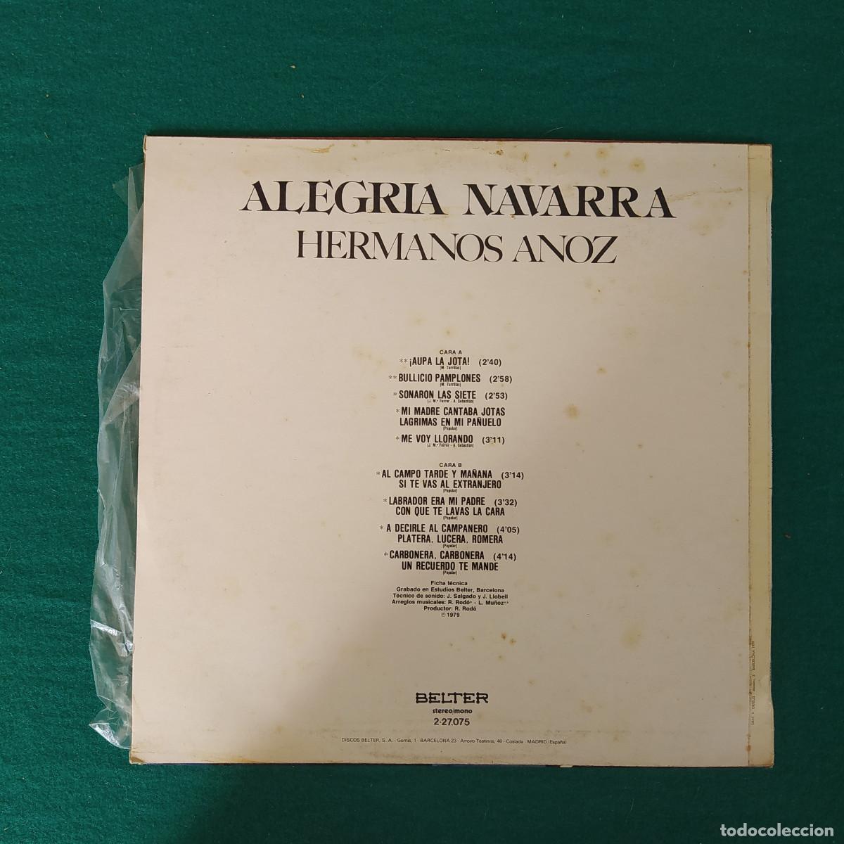 Discos de vinilo: Hermanos Anoz &ndash; Alegr&iacute;a Navarra - Foto 2