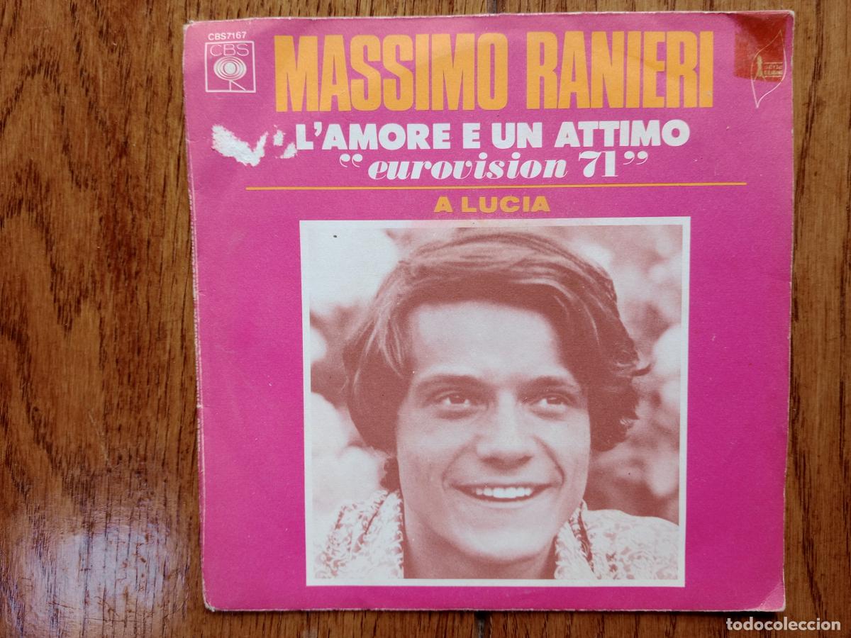 Discos de vinilo: Massimo Ranieri - Eurovision71 - lamore e un attimo + A Luc&iacute;a - Foto 1