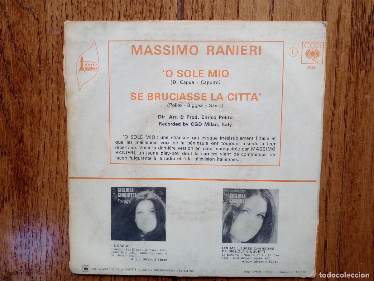 Discos de vinilo: Massimo Ranieri - o sole mio + se bruciasse la citta - Foto 2