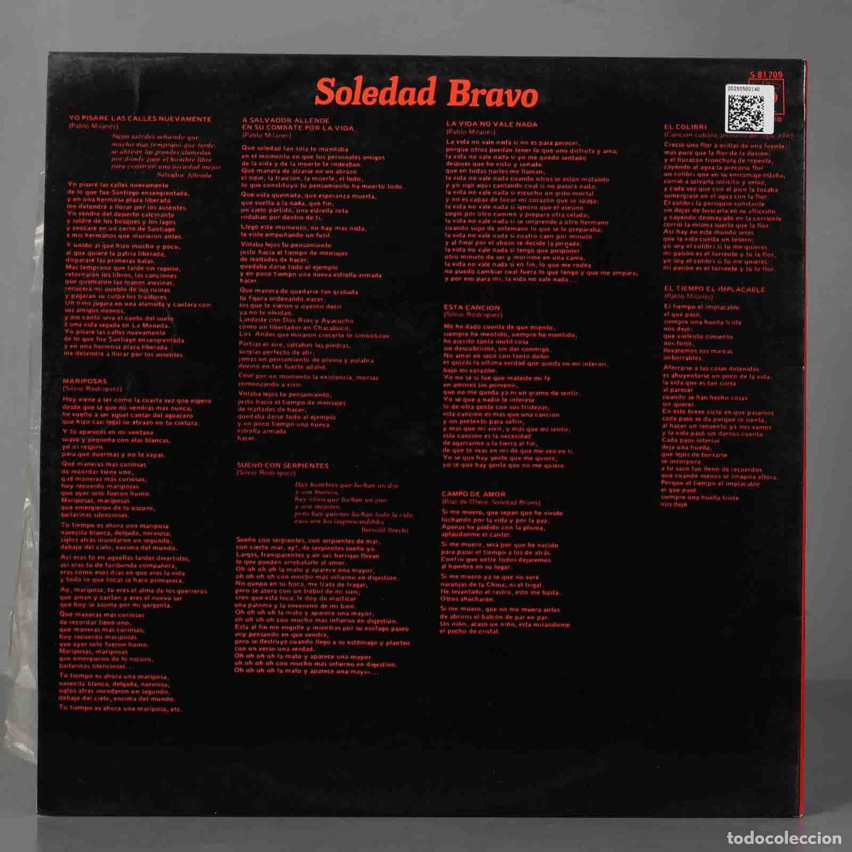 Discos de vinilo: LP. Soledad Bravo &ndash; Soledad Bravo - Foto 2