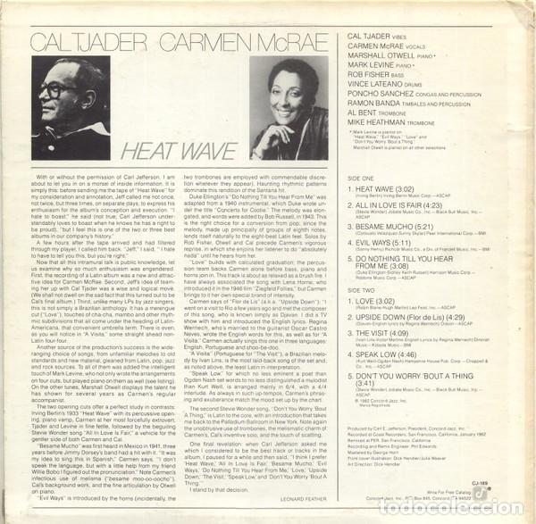 Discos de vinilo: Cal Tjader ▪ Carmen McRae &ndash; Heat Wave - Foto 2