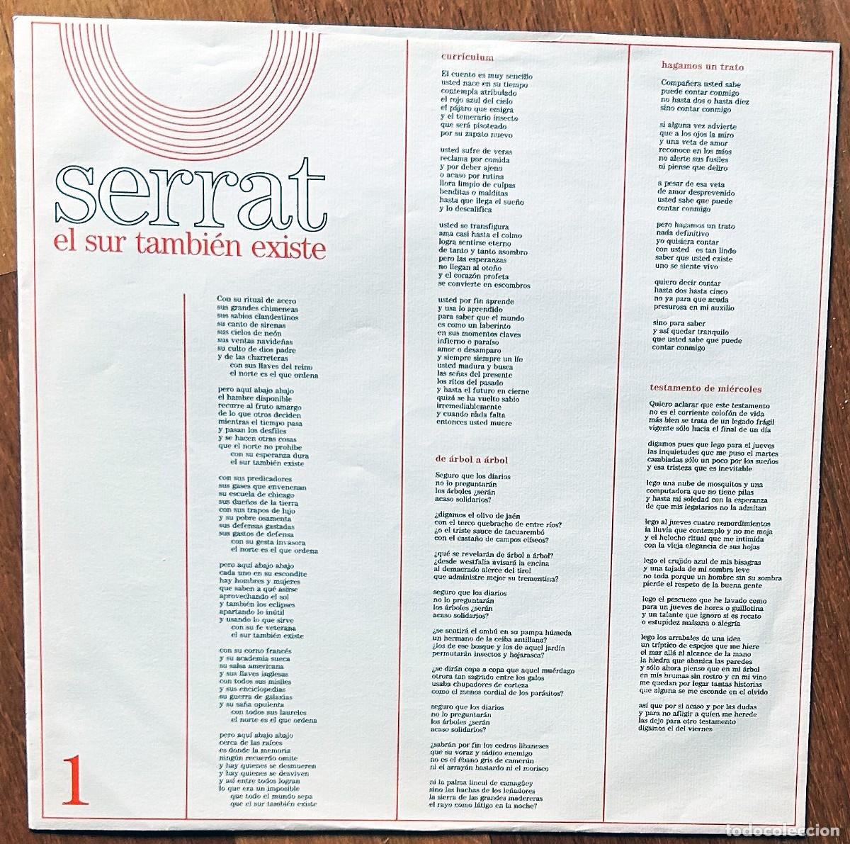 Discos de vinilo: Serrat El sur tambi&eacute;n existe Vinilo - Foto 5