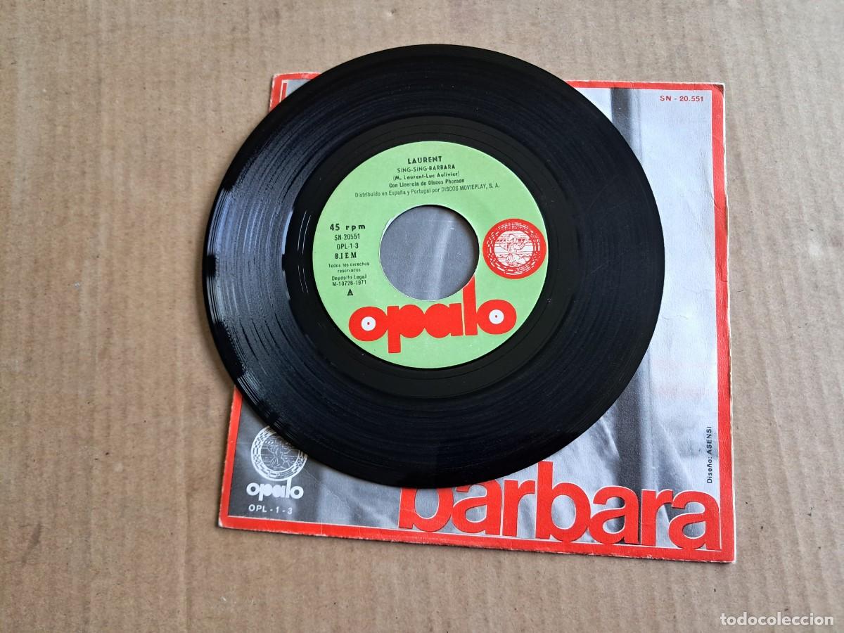 Discos de vinilo: LAURENT - SING SING BARBARA SINGLE 1971 EDICION ESPA&Ntilde;OLA - Foto 2